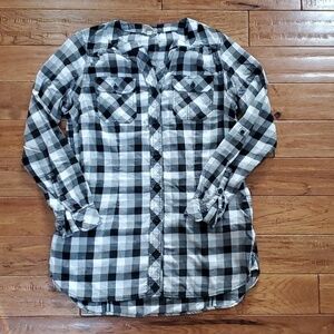 Duluth Trading Co buffalo plaid tunic top